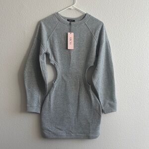NWT Micas Gray Cutout Sweatshirt Dress